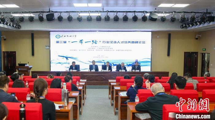 图为第三届“一带一路”行业汉语人才培养高峰论坛现场。唐海翔 摄